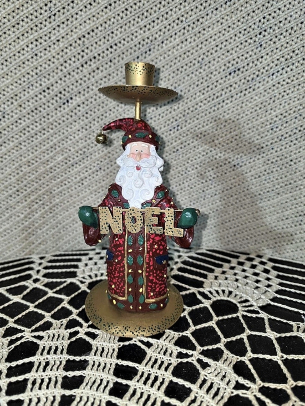 Santa Nutcracker Ornament Multicolor & Gold